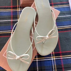 Seychelles Mint Sandals with Bow Detail